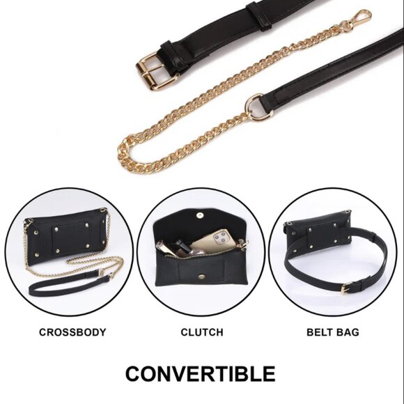 Love, Ellie Convertible Belt Bag – Black Snake Print | NWT - Picture 2 of 9